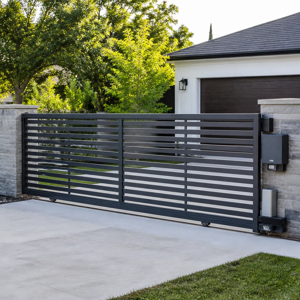 Sliding driveway gates